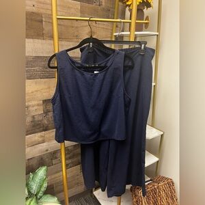 ROYLAMP Women’s Two-Piece Basic Top & Cropped Pants